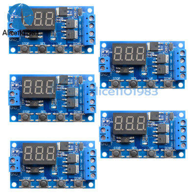 5PCS Trigger Cycle Timer Delay Switch 12 24V Circuit Board MOS Tube Control