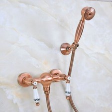 Antique Red Copper Bathroom Handheld Spray Shower Faucet Set Mixer Tap 2na300