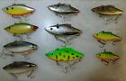 Lot Of 10 Vintage Fishing Lures Rapala And Other Rattling Lures Great Condition.
