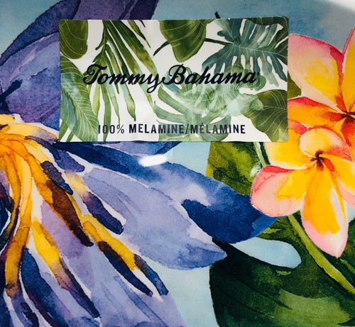 x6 TOMMY BAHAMA NEW!!! Melamine Dinner PLATES PLUMERIA FLORAL Orchid 11” - Picture 5 of 5