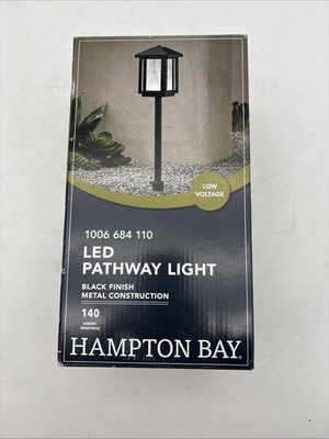 #ad #ad Hampton Bay Low Voltage LED Pathway Light Black Metal 140 Lumens Open Box $29.95