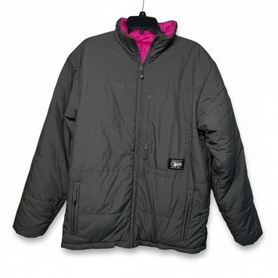 Stussy Vintage 90's Reversible Puffer Jacket - Gray / Pink - Women's XL 