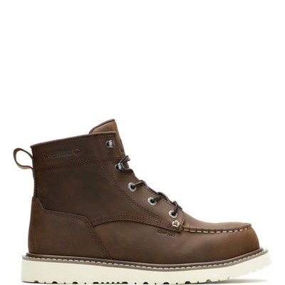 Wolverine Men Trade Wedge Unlined 6'' Moc-Toe Composite-Toe Work Boot Shoes