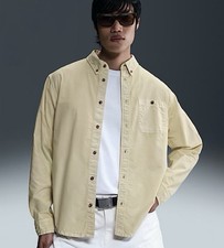 Nike Life Men's Large Oxford Button-Down Long-Sleeve Light Khaki HJ7270-234 New