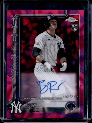 2025 Topps Chrome Update Ben Rice Rookie Lava Lamp Auto Magenta/Purple #/299