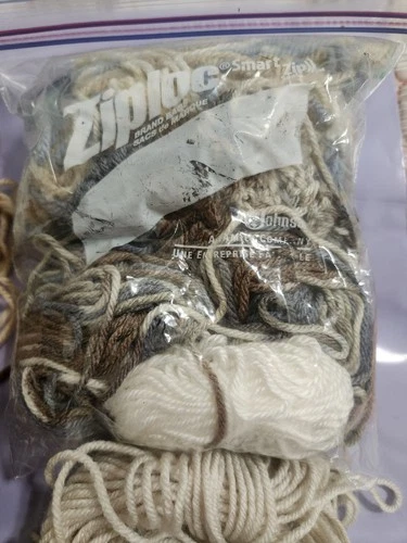 Assorted Yarn Lot Bundle Mixed Partial Skeins Scraps Craft Destash Used image 6