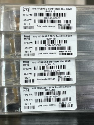 HPE R0R41B 10GBASE-T SFP+ RJ45 30m Transceiver NEW Sealed 10Gb