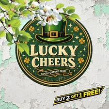 St Patricks Day Round Tin Sign 8x8 Festive Wall Decoration Plaque