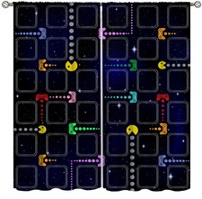 Gaming Curtains for Boys Game Room Decor,Gamer Curtains for Teens Star Univer...