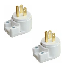 (2Pack)Nema 5-15P Right Angle Plug 12-Direction Adjustable 15A 125V ETL Verified