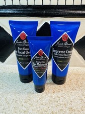 JACK BLACK Pure Clean Daily Facial Cleanser, Shave Lather, Moisturizer NEW Set 3