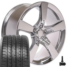 5443 Chrome 20x9 Rims 24545r20 As Tires Tpms Set Fits Chevy Camaro