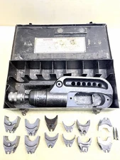 Burndy Y46 Hypress Hydraulic Crimper Tool 10,000PSI w/ 6 Dies & Adaptors Tested
