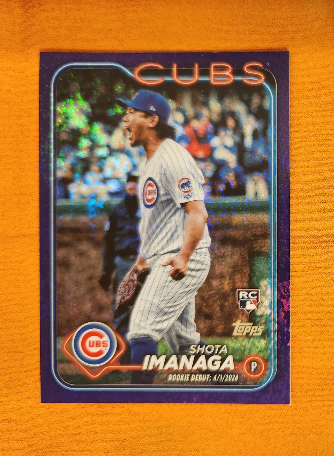 Shota Imanaga 2024 Topps Update US281 rookie debut purple foilboard /799