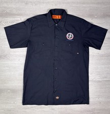 Dickies Short Sleeve Work Shirt Mechanic Motorcycle Button Up Size Medium