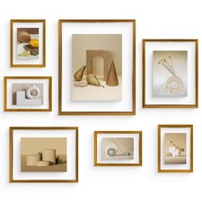 7 Pack 11x14 8x10 5x7 Bronze Metal Floating Picture Frame Real Glass Pressed