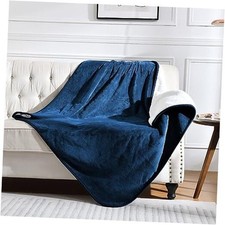 Waterproof Blanket for Bed Couch Sofa, Soft Liquid Pee 50x60 inches Navy Blue
