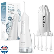 AquaSonic Aqua Flosser PRO - Rechargeable Cordless Water Flosser 