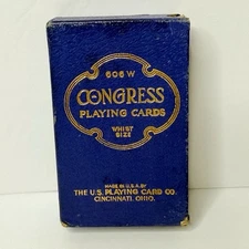 606 W Congress Bridge Playing Cards Early 1900’s All Cards Stained Glass Blue