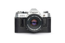 A-1 Case, Handmade Genuine Real Leather Half Camera Case Bag Cover for Canon ...