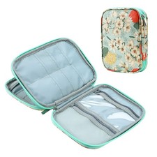 Knitting Needles Case Crochet Hooks Organizer Zipper Bag, Portable Travel Sto...