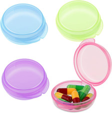 4 Pcs Mini Pill Organizer Small Pill Box Cute Portable Pill Case for Pocket Purs