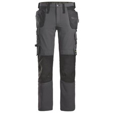Snickers Mens Work Trousers 6271 Full Stretch Steel Grey/Black 33" W 32" L