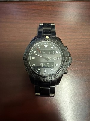 Retired So & Co New York Mens 5017 Hudson Analog Digital Alarm World Time Watch