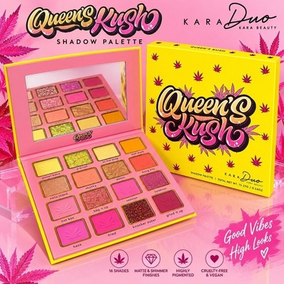 Kara Beauty Duo Queen's Kush Shadow Palette 16 Shades Matte Shimmer Glitter