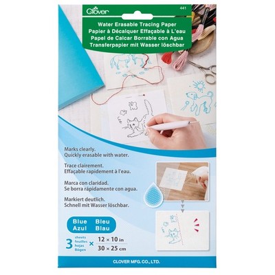 Clover Water Erasable Tracing Paper-12''X10'' Blue