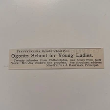 Ogontz School For Young Ladies Sylvia J Eastman PA 1901 Clipping SAI6-S67