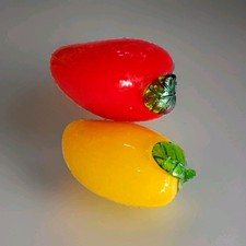 Vintage Hand Blown Art Glass Fruit Vegetable Mangos Murano Style Decor