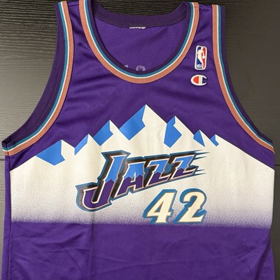 Rare Vintage Champion Donyell Marshall Utah Jazz #42 Purple Jersey Youth XL