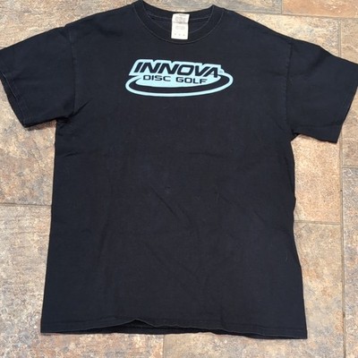 Innova Men's Black Graphic Logo Print Crew Neck Short Sleeve T-Shirt M