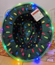 Light Up LED 3 Modes One Size Twinkle Tree Holiday Fedora Hat- NEW
