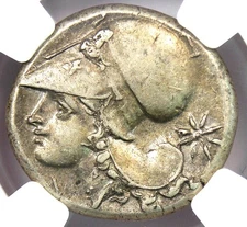 Corinthia Corinth AR Stater Pegasus Athena Silver Coin 300 BC NGC Choice XF (EF)