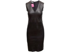 Black Prada Sleeveless Leather Dress Size IT 40