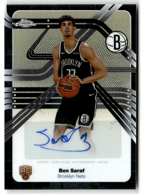2025 Topps Chrome NBA No. NS-BS Ben Saraf Rookie Next Stop Auto