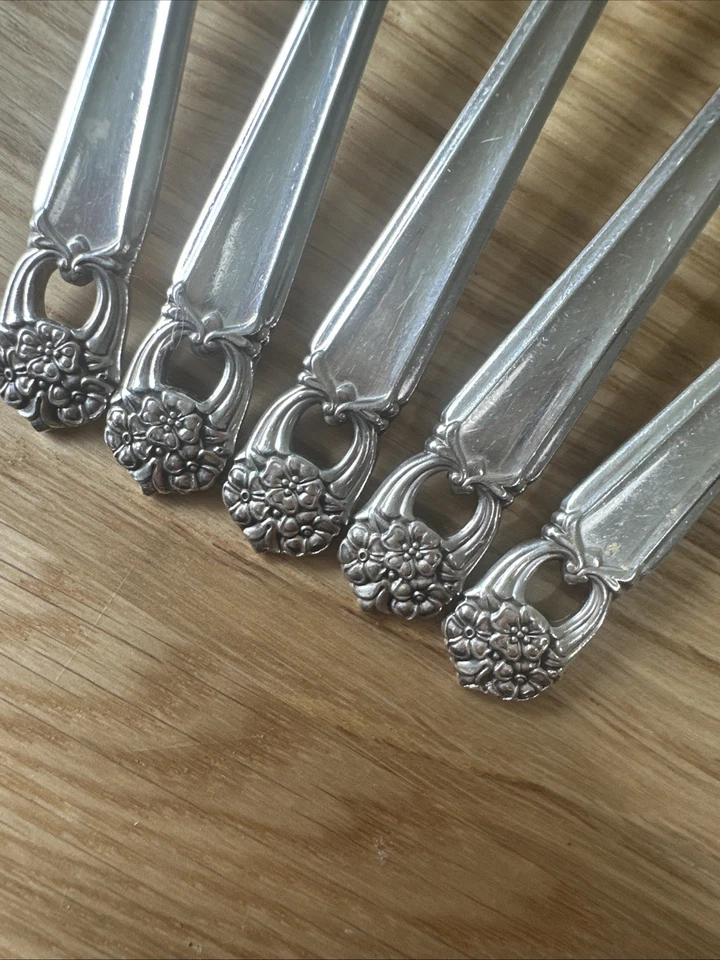 Tenedores de ensalada Rogers Bros Eternally Yours de colección 1847 IS placa de plata, 5 tenedores Foto 2 de 4