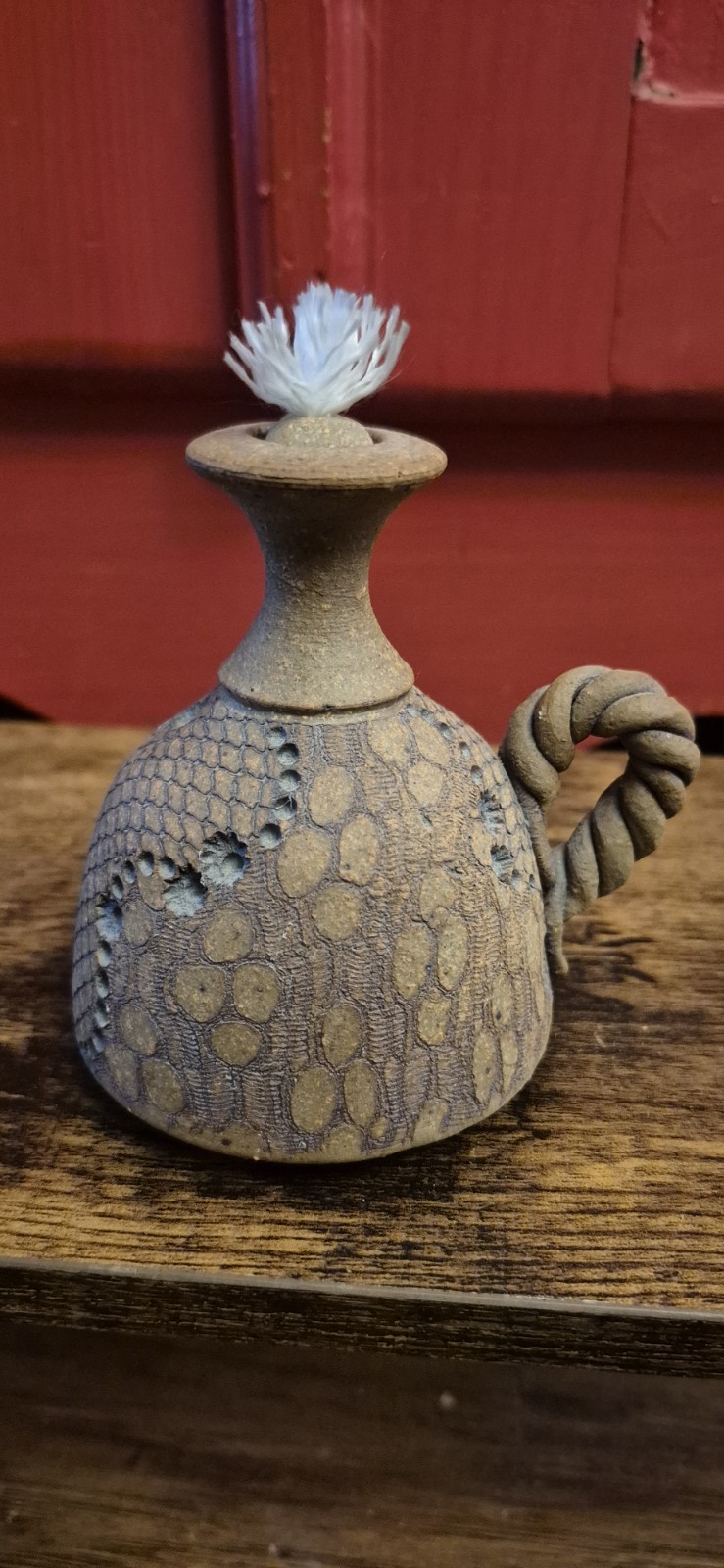 Don McWhorter Studio Pottery Oil Burner Clay Artisan 4 Inch Beautiful Home NEW-image