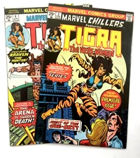 Marvel CHILLERS (1976) #3-4 Berni Wrightson TIGRA Cover (FN to VF) Ships FREE!