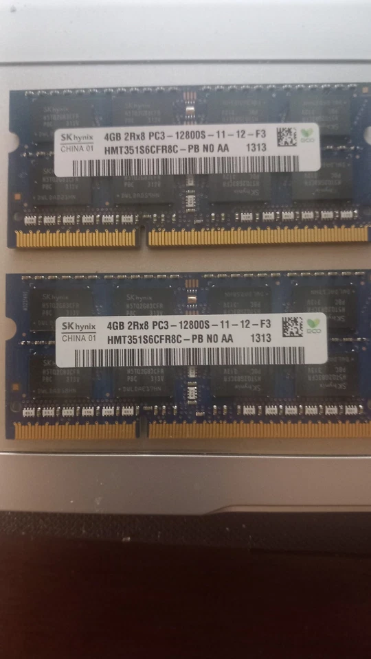 2x RAM SK Hynix 4GB 2RX8 PC3L-12800S-11-12-F3 DDR3L - Immagine 2 di 3