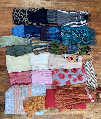 Mixed Scarf Lot 23 Pieces Ethiopian Woven Scarves Boho Wrap Shawl Bundle