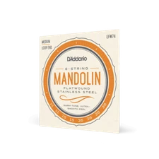 D'Addario EFW74 Flatwound Mandolin Strings, Stainless Steel, Medium, 11-36