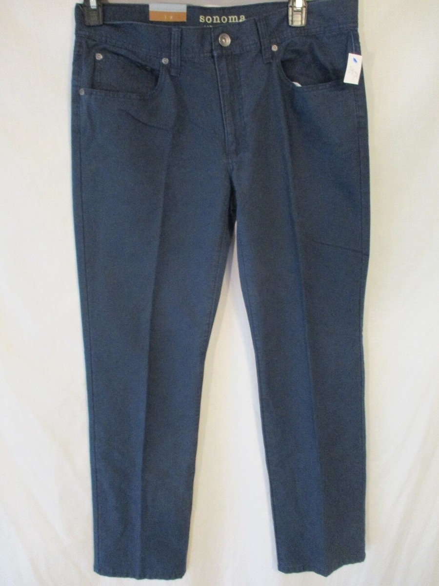 Sonoma LIfestyle 100% Cotton Navy 34 x 34 Jean Cut Casual Pants SR
