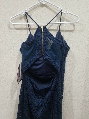 Mini abito body EMERALD SUNDAE blu navy pizzo ritagliato taglia LARGE**NUOVO CON ETICHETTE** - Foto 4 di 6