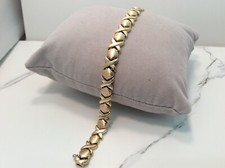 14.40 Gr 8.2mm Lady's 14k Yellow REAL Solid Gold XO Hearts Kisses Bracelet 7''