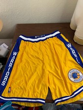 NBA Golden State Warriors Throwback Basketball Game Shorts Gold Size 48+2+2