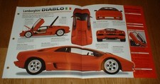 1991 Lamborghini Diablo Spec Sheet Brochure Poster Print Photo 91 92 93 95 99