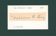 William Dummy Hoy Signed Cut Signature on Index Card Autographed Autograph Auto